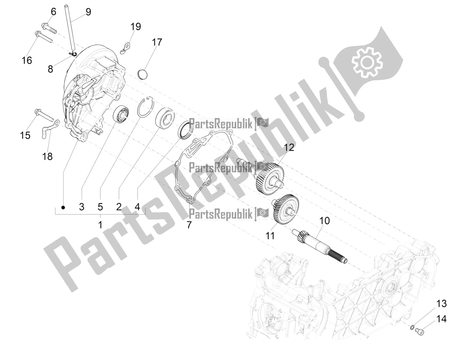 Toutes les pièces pour le Unité De Réduction du Vespa Primavera 125 4T 3V IE ABS E5 2021