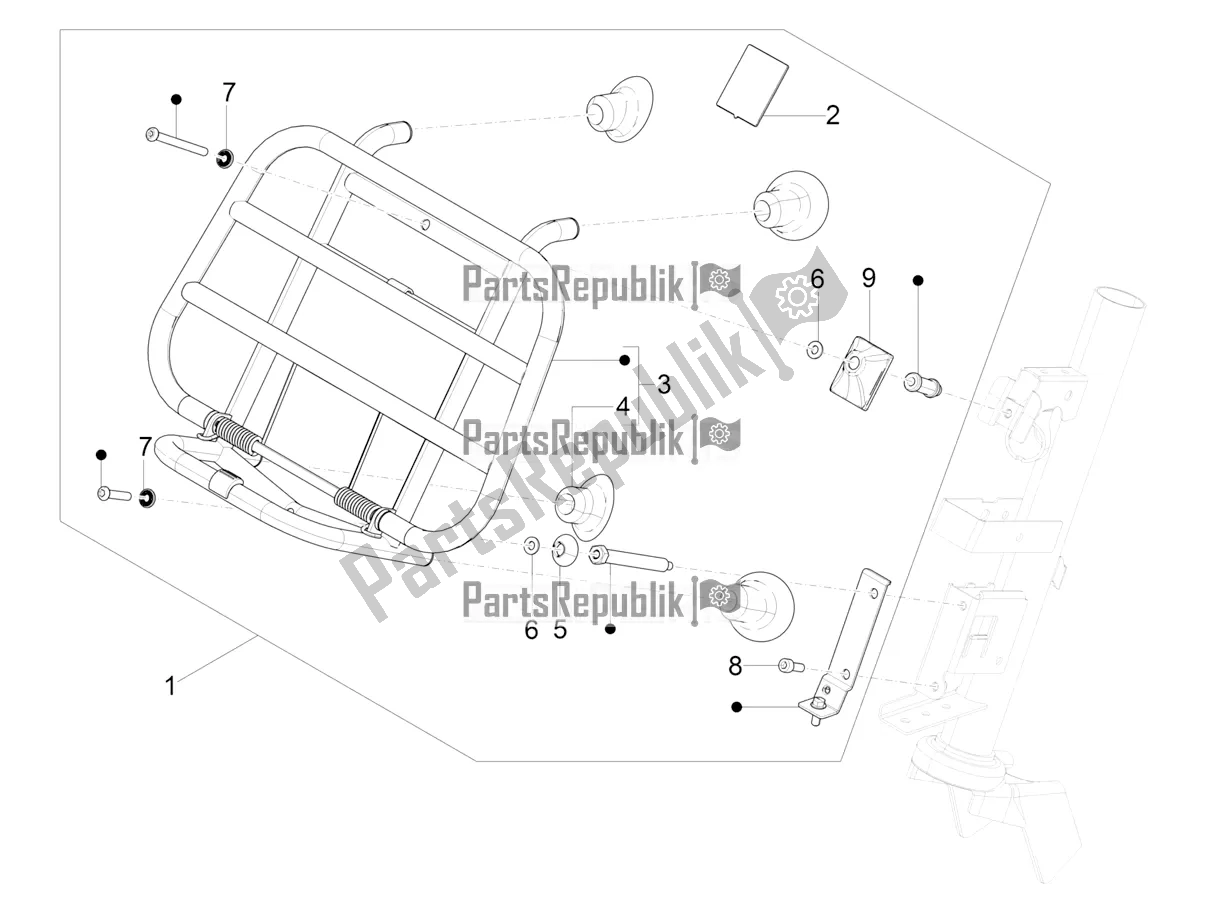 Todas las partes para Portaequipajes Delantero de Vespa Primavera 125 4T 3V IE ABS E5 2022