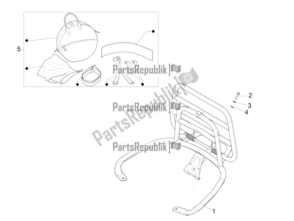 Wszystkie części do Tylny Baga? Nik Vespa Primavera 125 4T 3V IE ABS E5 2022