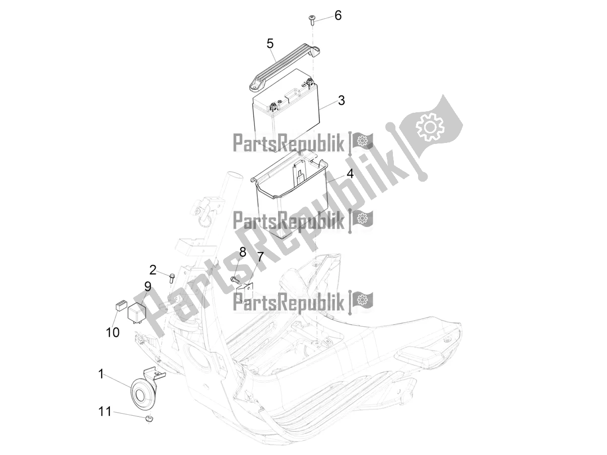 Todas las partes para Interruptores De Control Remoto - Batería - Bocina de Vespa Primavera 125 4T 3V IE ABS E5 2022