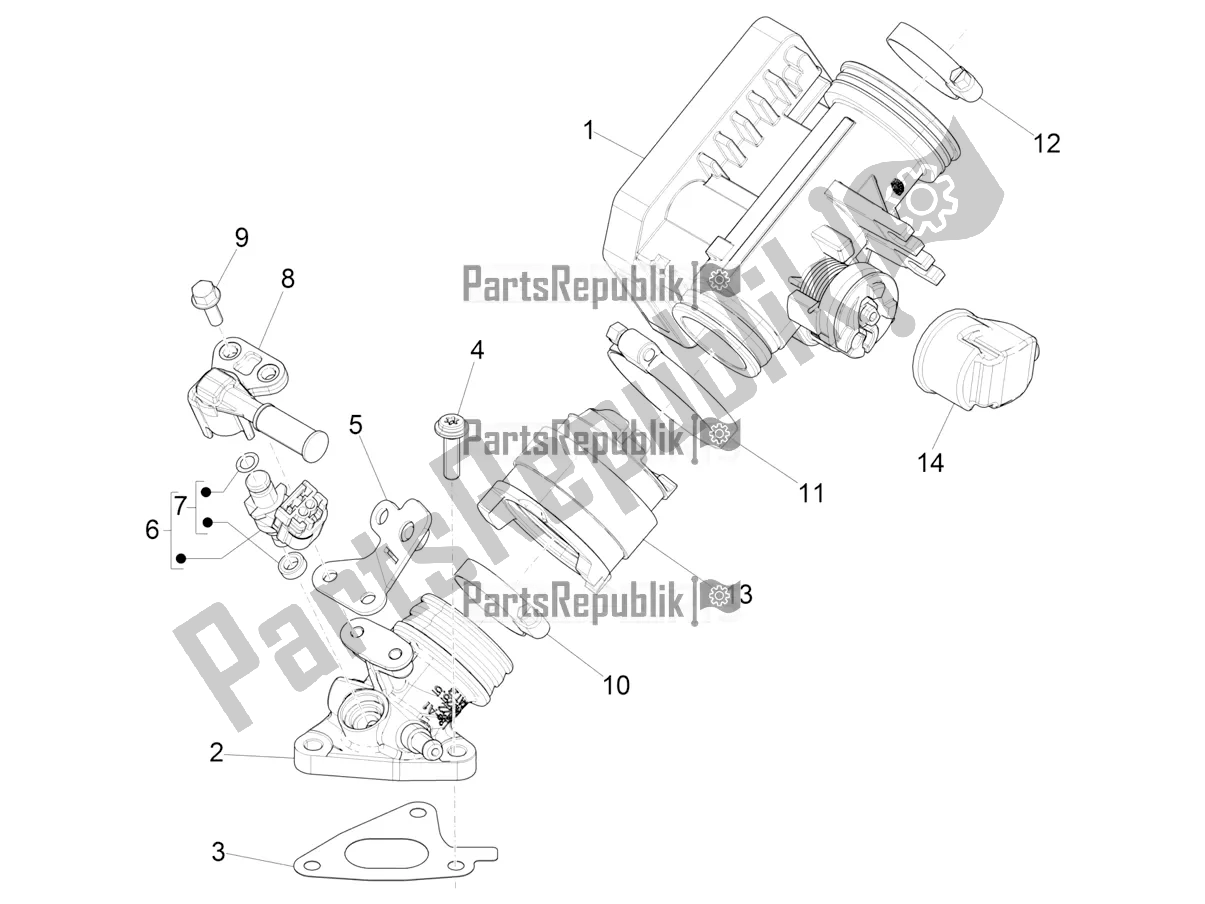 Todas las partes para Throttle Body - Injector - Induction Joint de Vespa Primavera 125 4T 3V IE ABS E5 2022