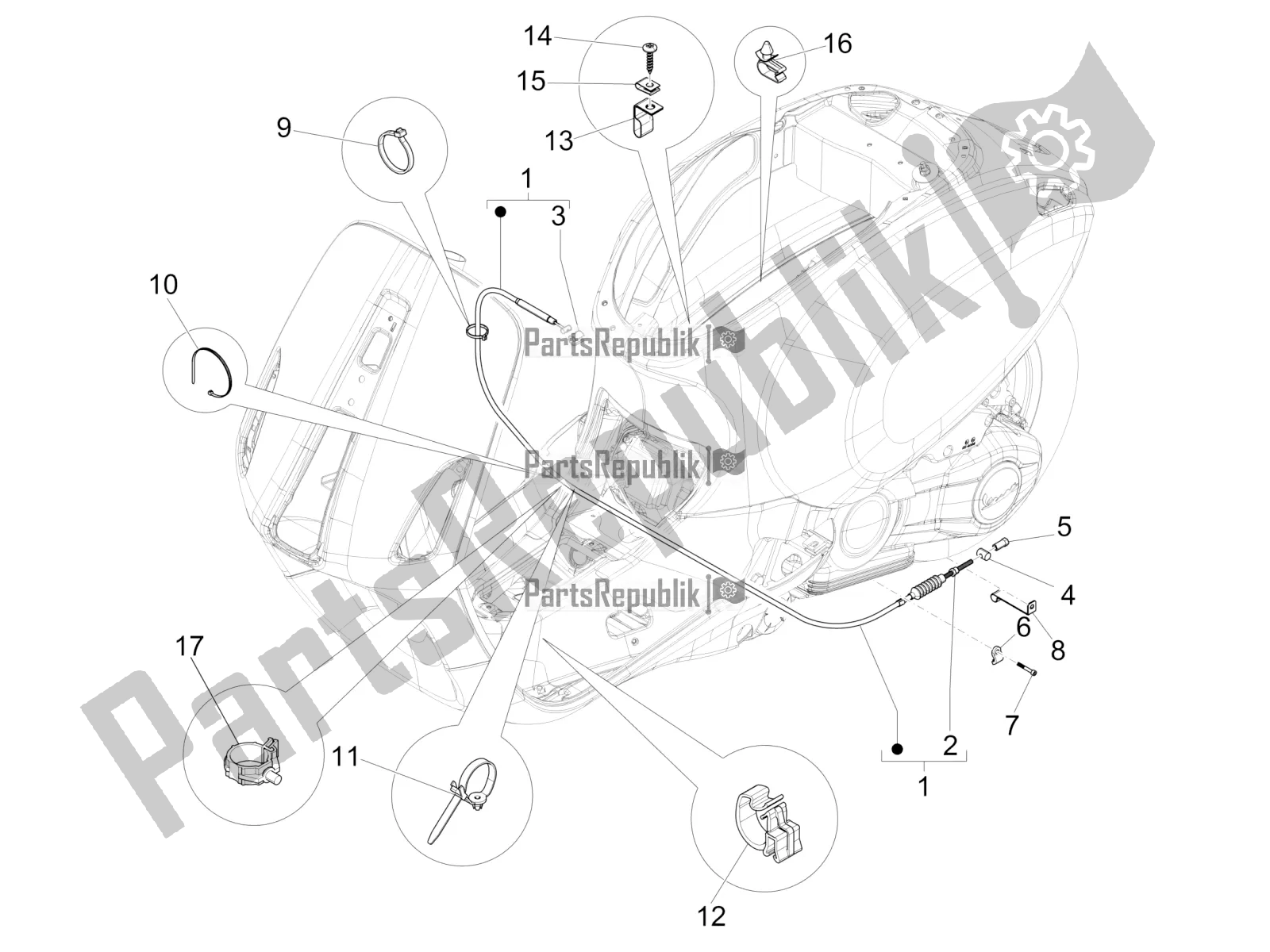 All parts for the Transmissions of the Vespa Primavera 125 4T 3V IE ABS E5 2022