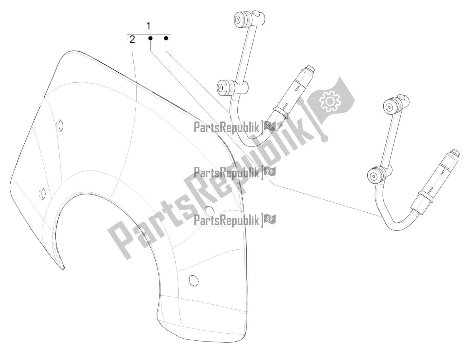 Todas las partes para Parabrisas - Vidrio de Vespa Primavera 125 4T 3V IE ABS E5 2022