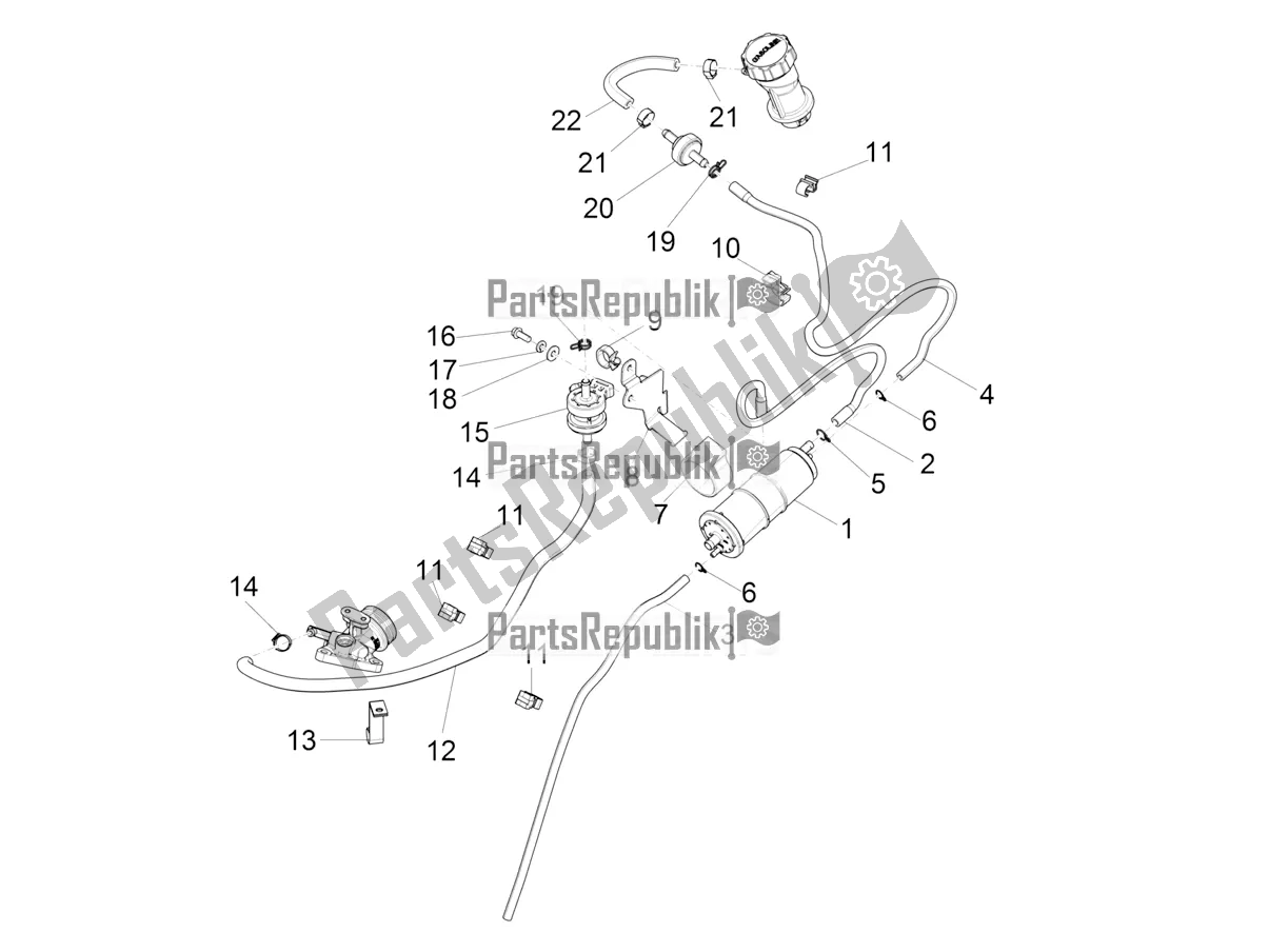 Toutes les pièces pour le Système Anti-percolation du Vespa Primavera 125 4T 3V Iget Apac 2016