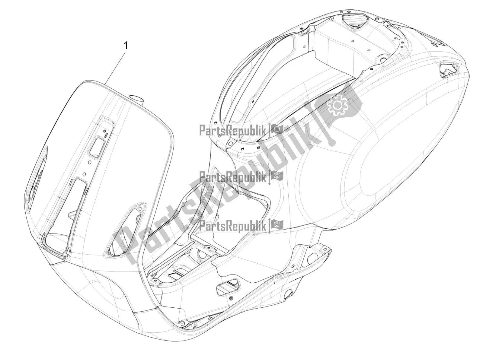 All parts for the Frame/bodywork of the Vespa Primavera 125 4T 3V Iget Apac 2016