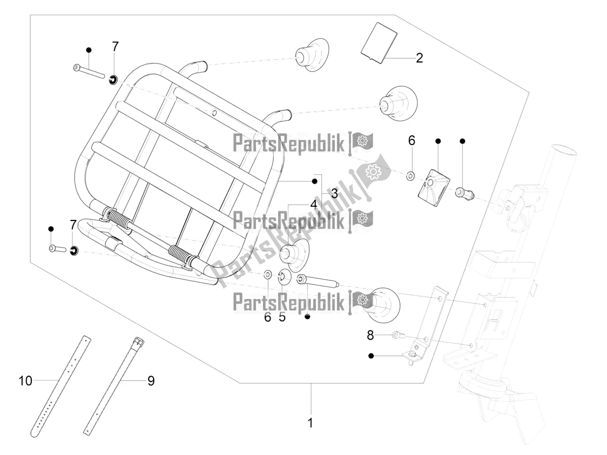 Toutes les pièces pour le Porte-bagages Avant du Vespa Primavera 125 4T 3V Iget Apac 2016