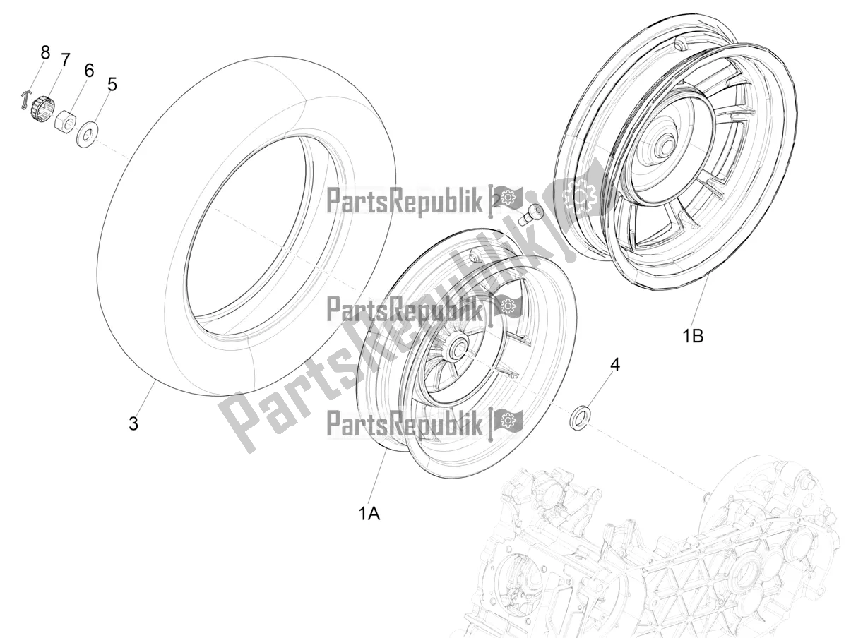 Toutes les pièces pour le Roue Arrière du Vespa Primavera 125 4T 3V Iget Apac 2016