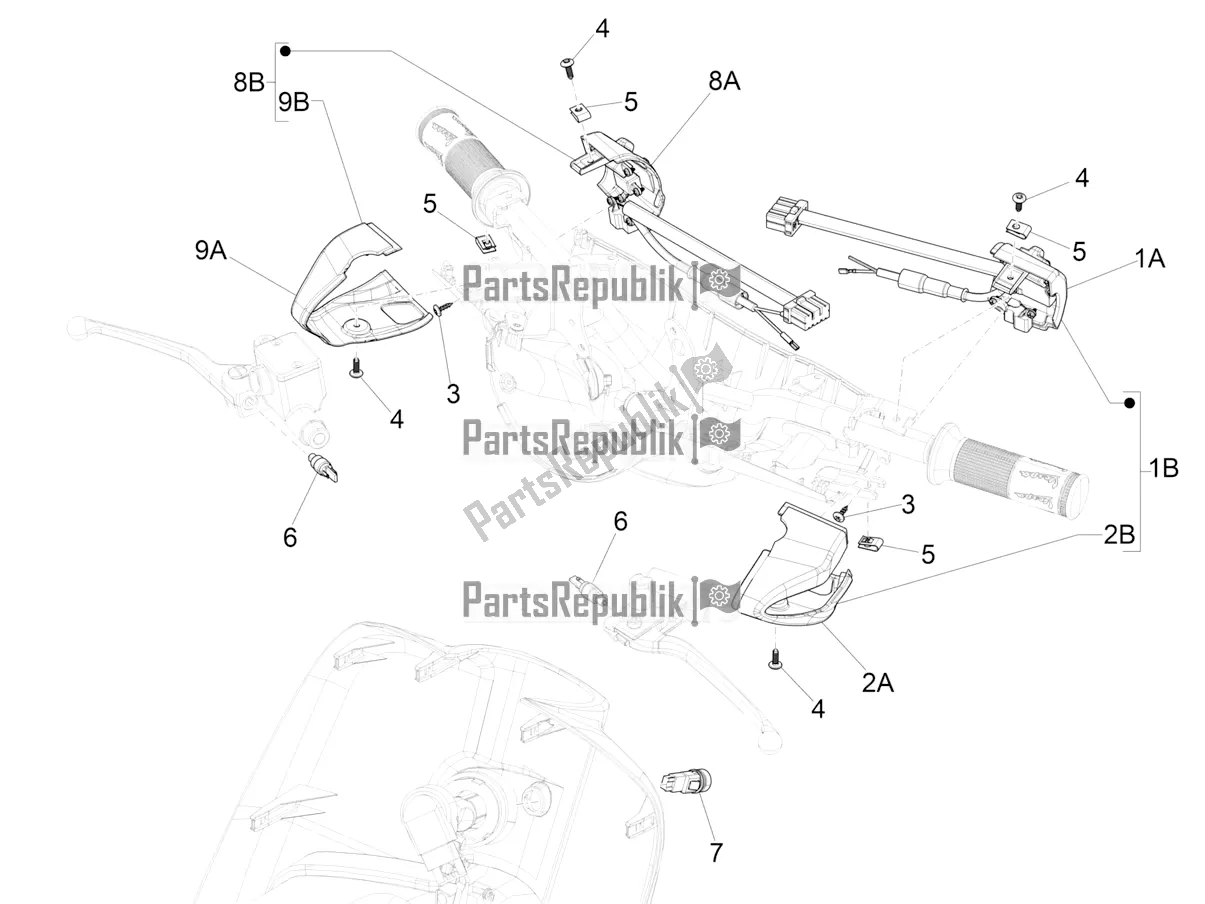 Toutes les pièces pour le Sélecteurs - Interrupteurs - Boutons du Vespa Primavera 125 4T 3V Iget Apac 2016