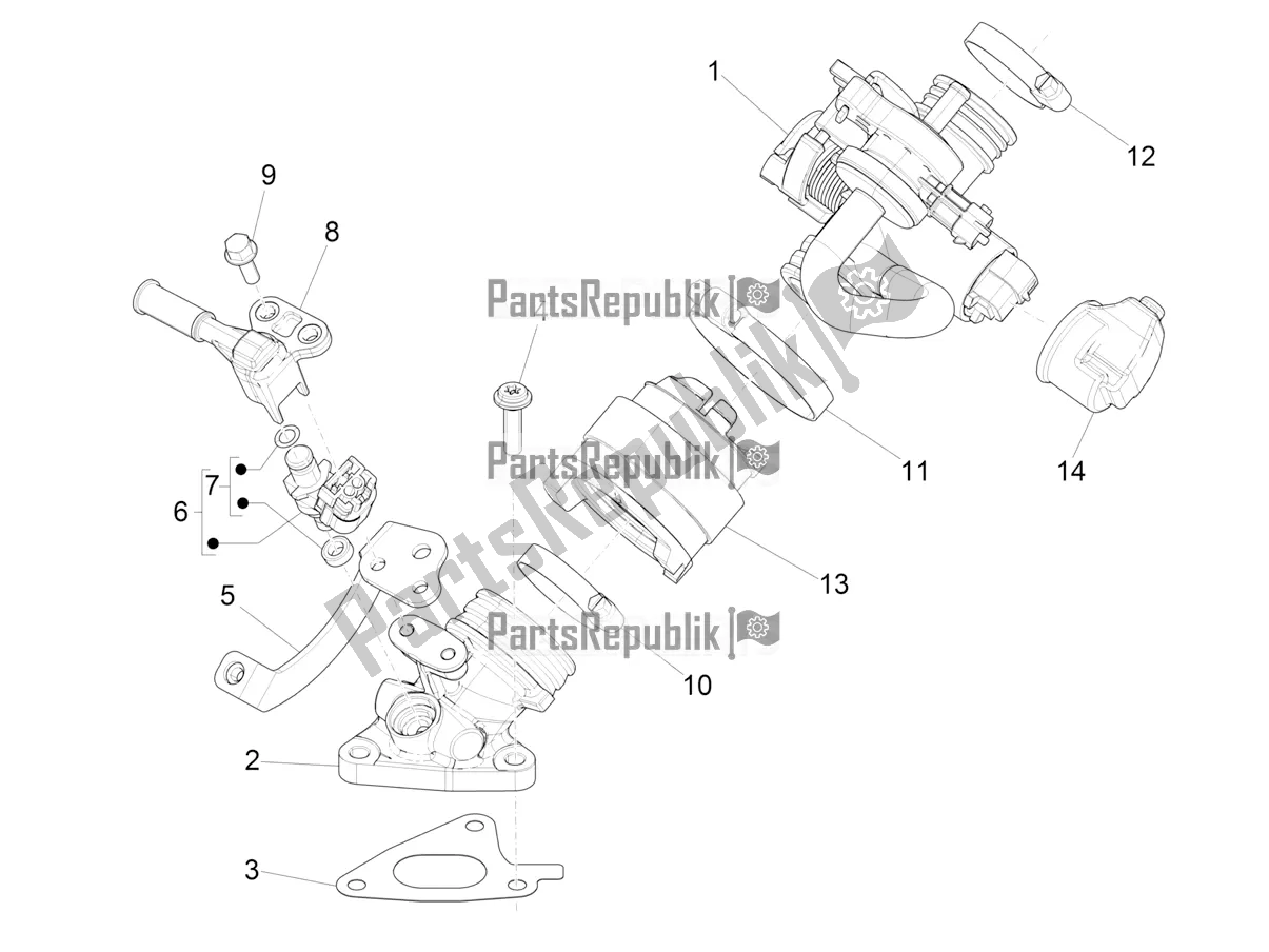Todas las partes para Throttle Body - Injector - Induction Joint de Vespa Primavera 125 4T 3V Iget Apac 2016