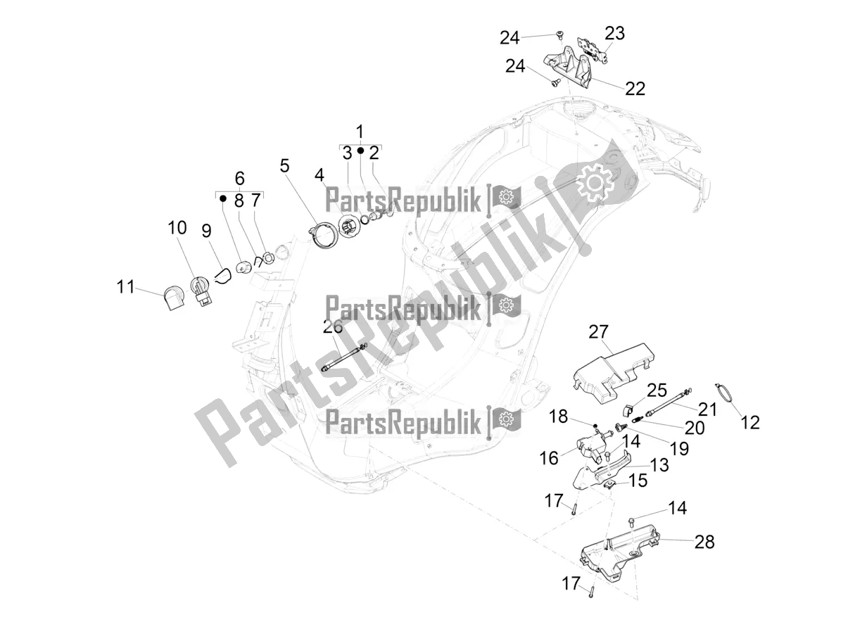 All parts for the Locks of the Vespa Primavera 125 4T 3V Iget Apac 2017