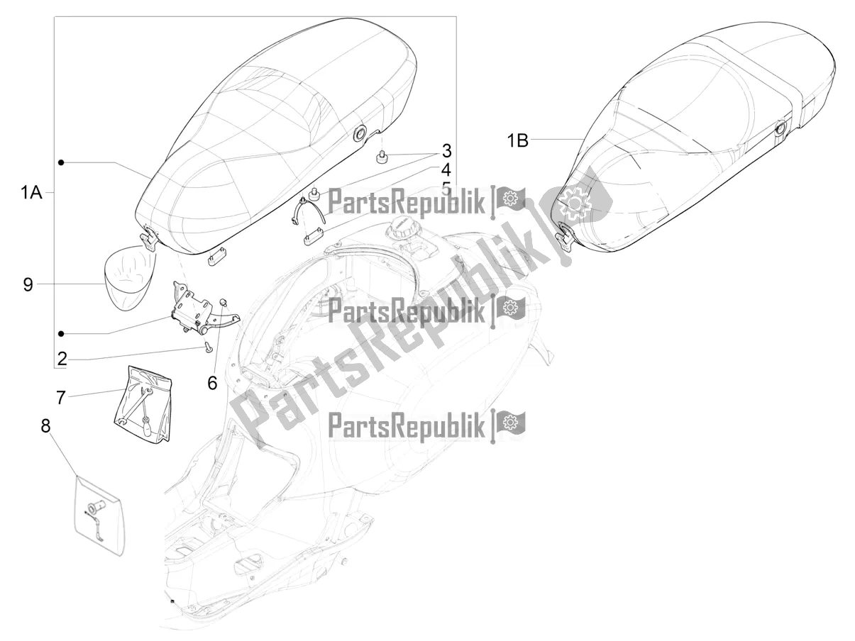 Toutes les pièces pour le Selle / Sièges du Vespa Primavera 125 4T 3V Iget Apac 2017