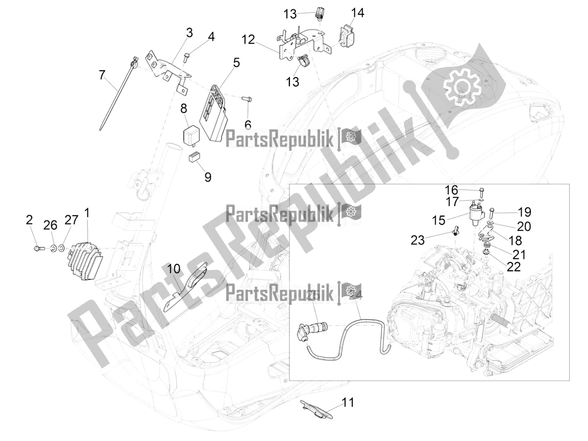 All parts for the Voltage Regulators - Electronic Control Units (ecu) - H. T. Coil of the Vespa Primavera 125 4T 3V Iget Apac 2017