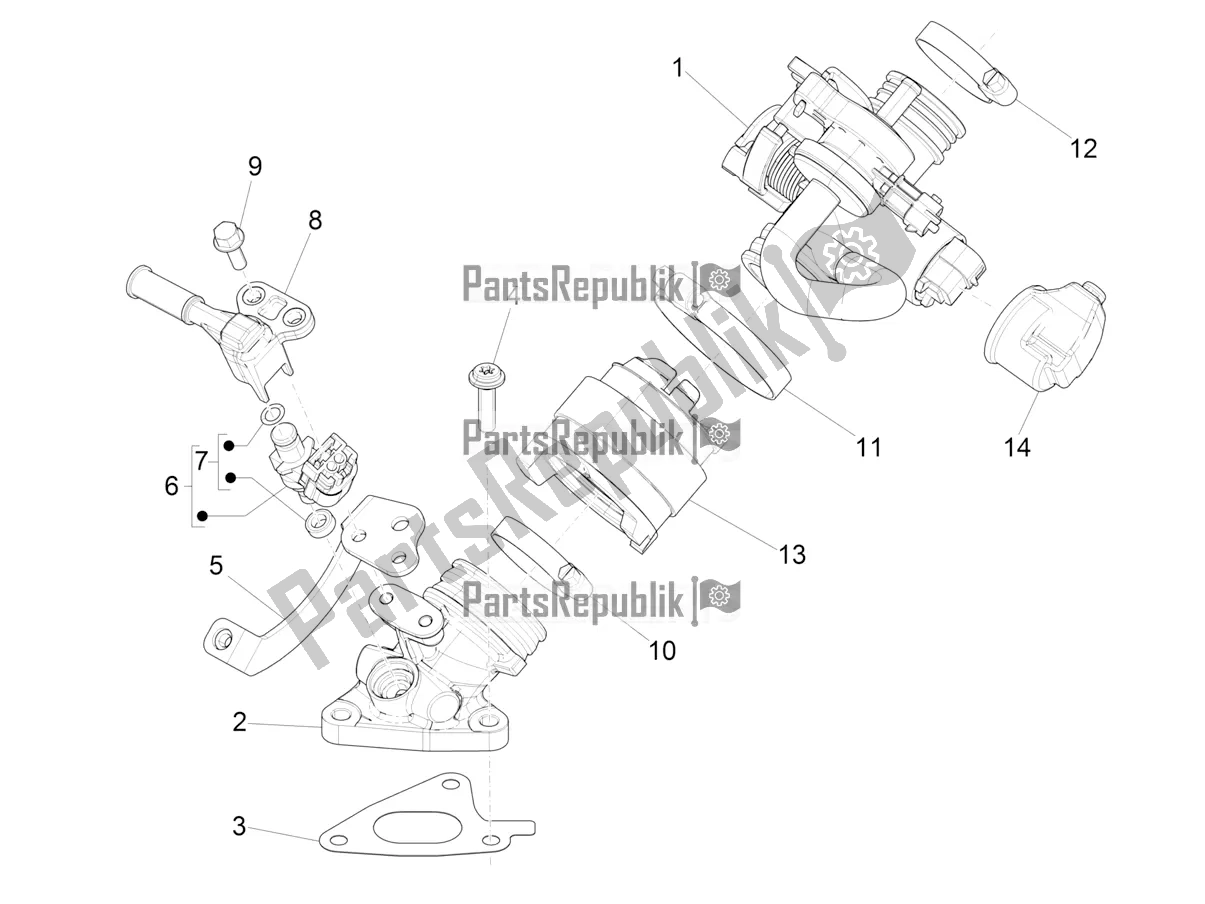 Tutte le parti per il Throttle Body - Injector - Induction Joint del Vespa Primavera 125 4T 3V Iget Apac 2018