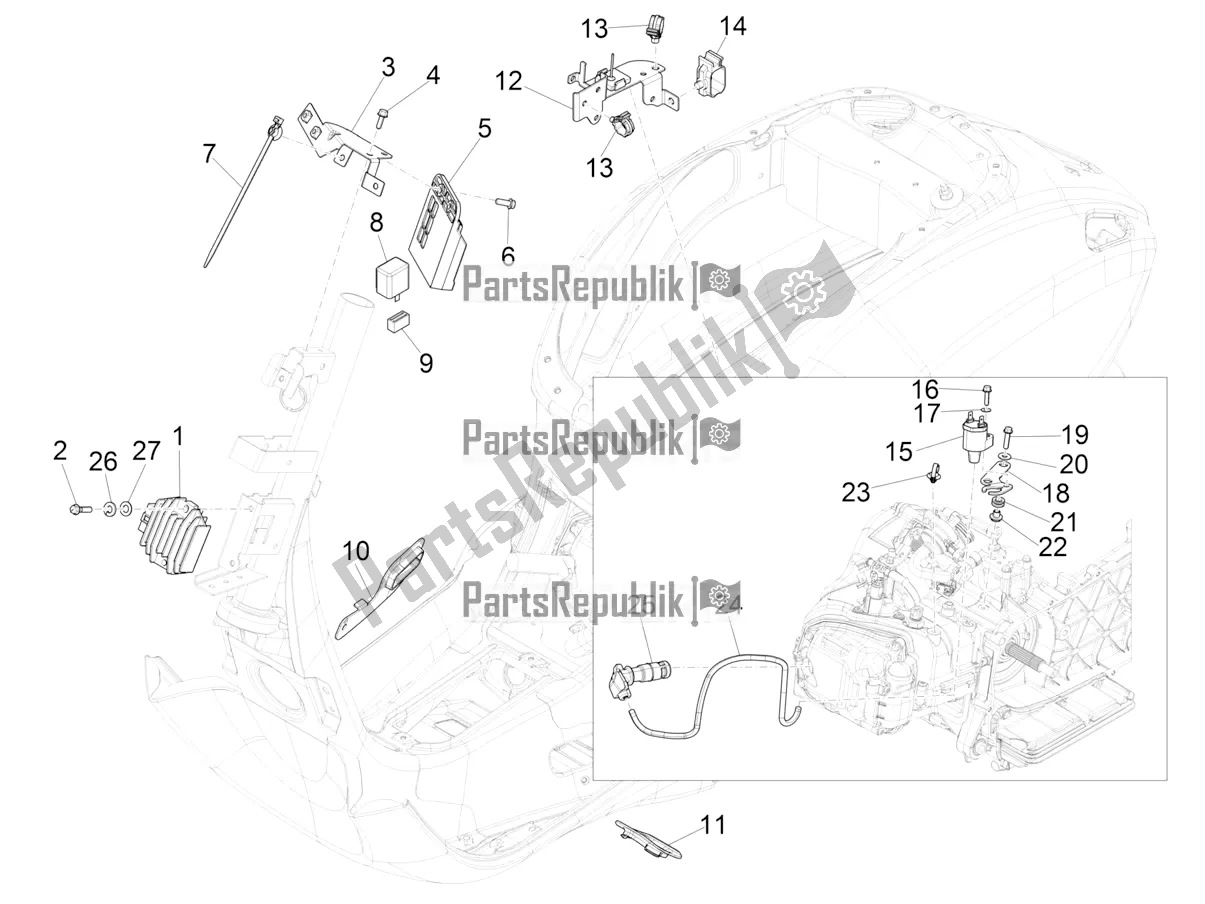 All parts for the Voltage Regulators - Electronic Control Units (ecu) - H. T. Coil of the Vespa Primavera 125 4T 3V Iget Apac 2018