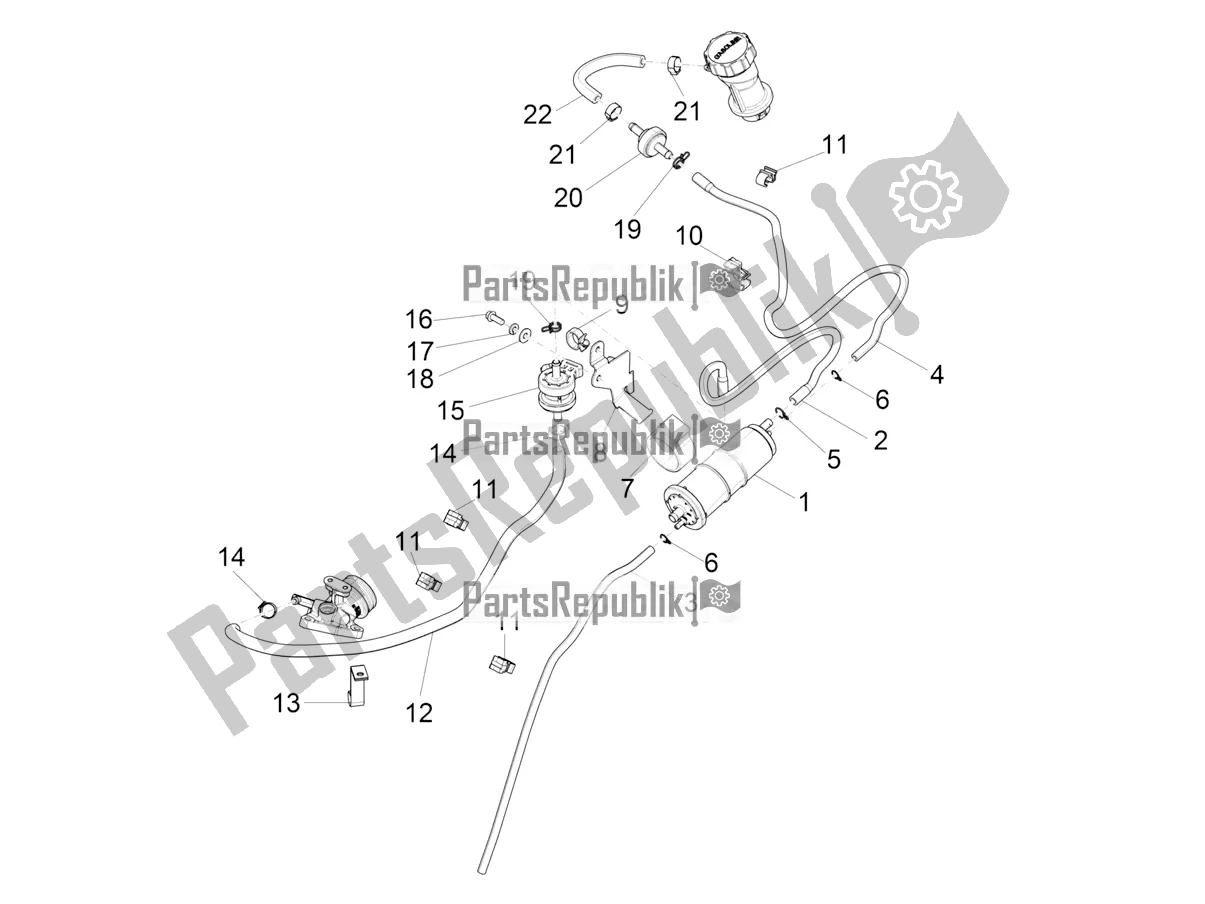 Toutes les pièces pour le Système Anti-percolation du Vespa Primavera 125 4T 3V Iget Apac 2019