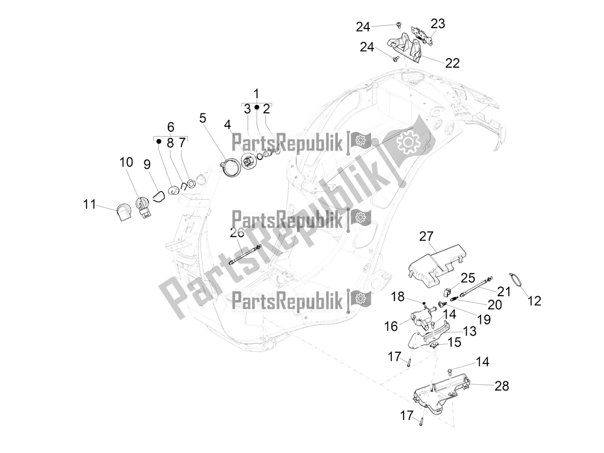 Todas as partes de Fechaduras do Vespa Primavera 125 4T 3V Iget Apac 2019