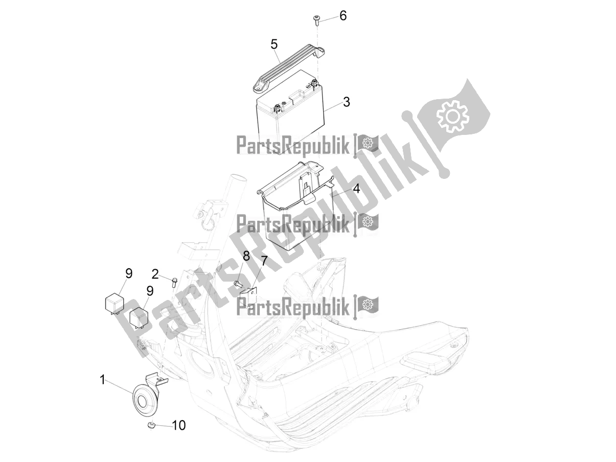 All parts for the Remote Control Switches - Battery - Horn of the Vespa Primavera 125 4T 3V Iget Apac 2019