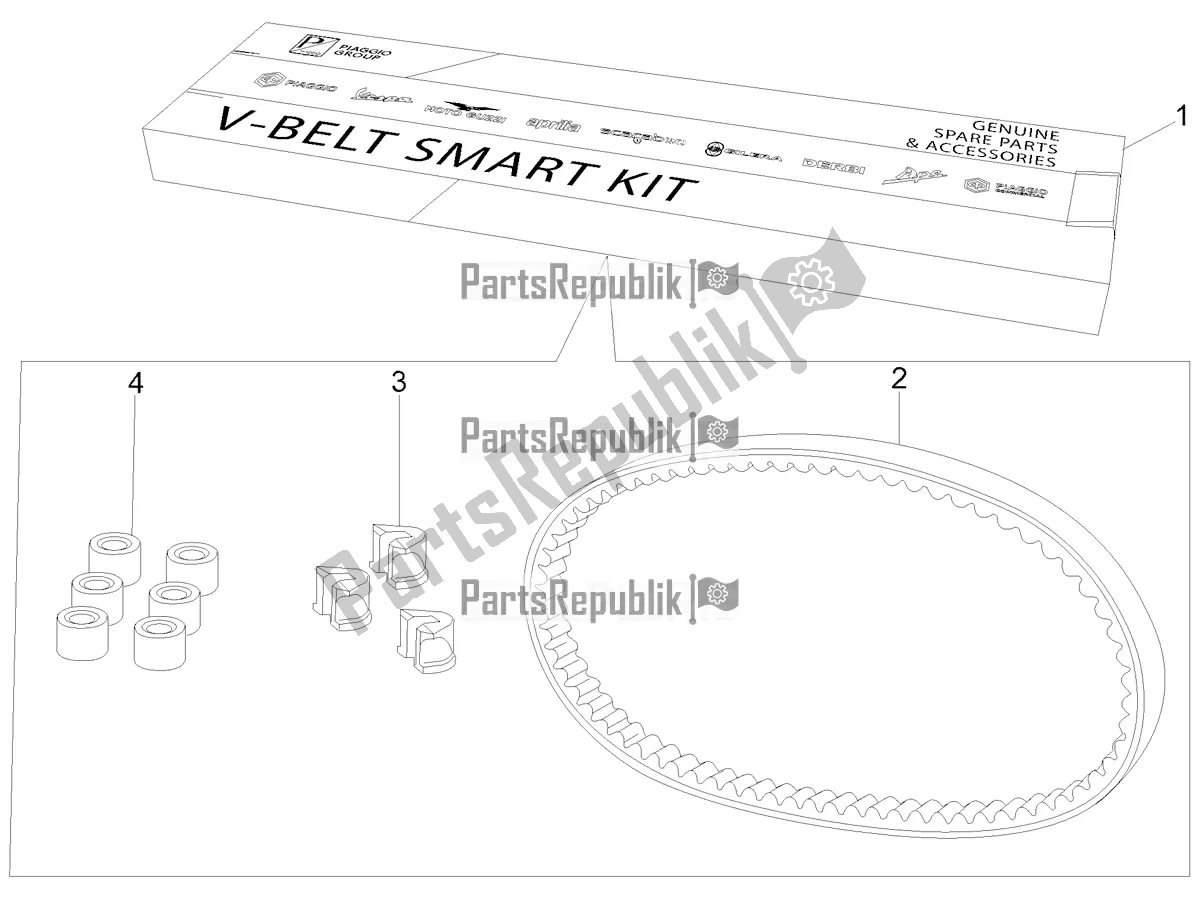 Toutes les pièces pour le Transmission Kit du Vespa Primavera 125 4T 3V Iget Apac 2019