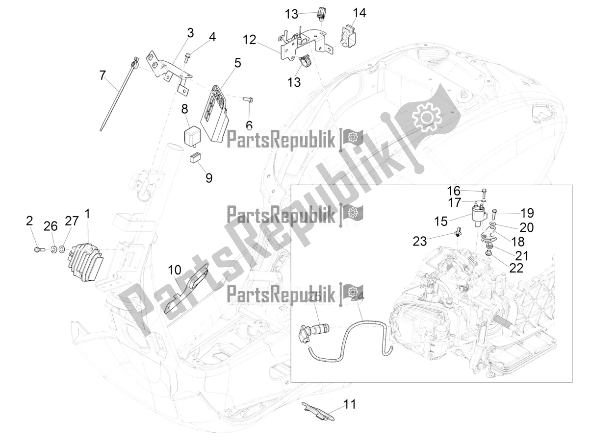All parts for the Voltage Regulators - Electronic Control Units (ecu) - H. T. Coil of the Vespa Primavera 125 4T 3V Iget Apac 2019