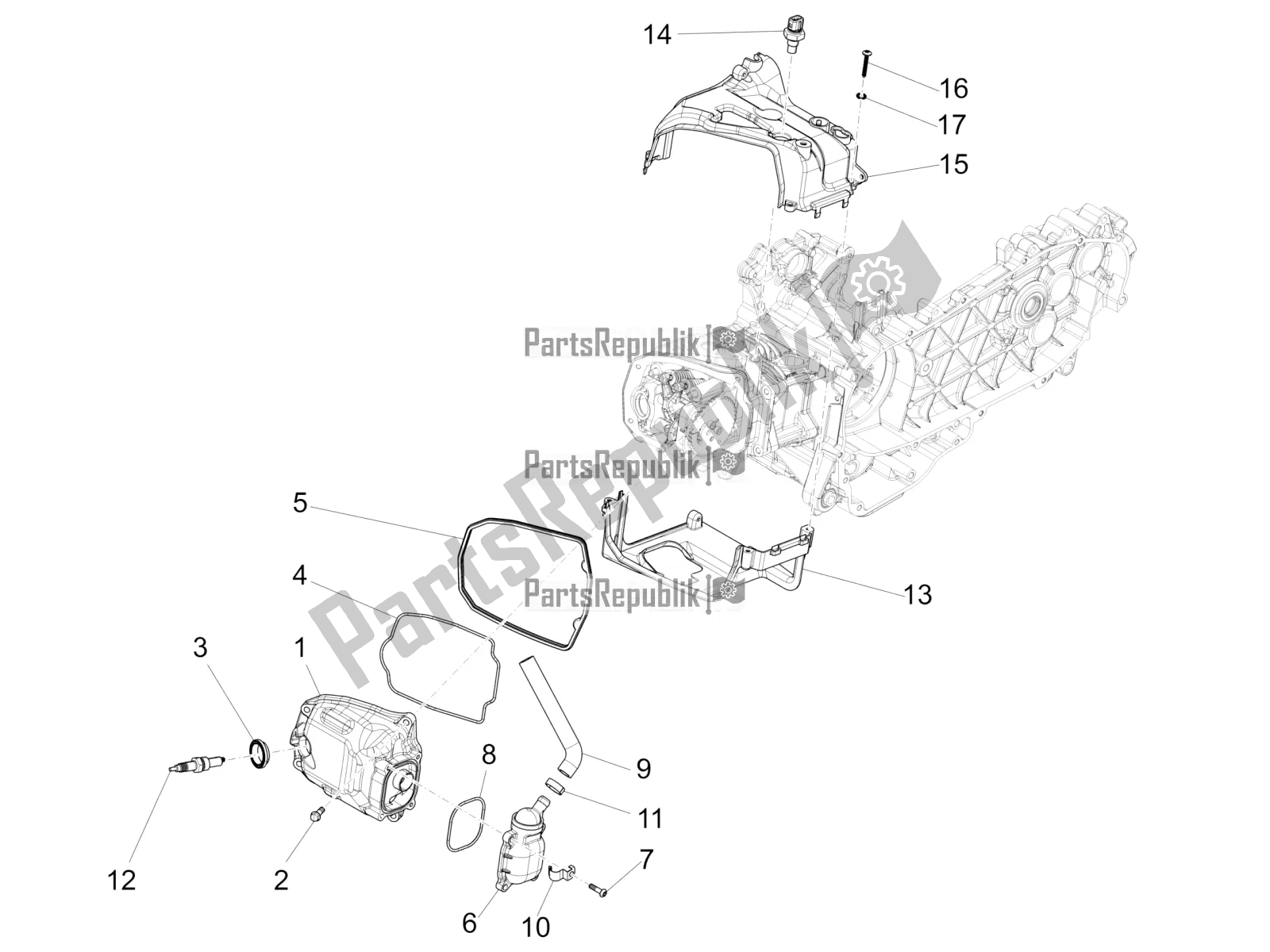 Toutes les pièces pour le Le Couvre-culasse du Vespa Primavera 125 4T 3V Iget Apac 2020