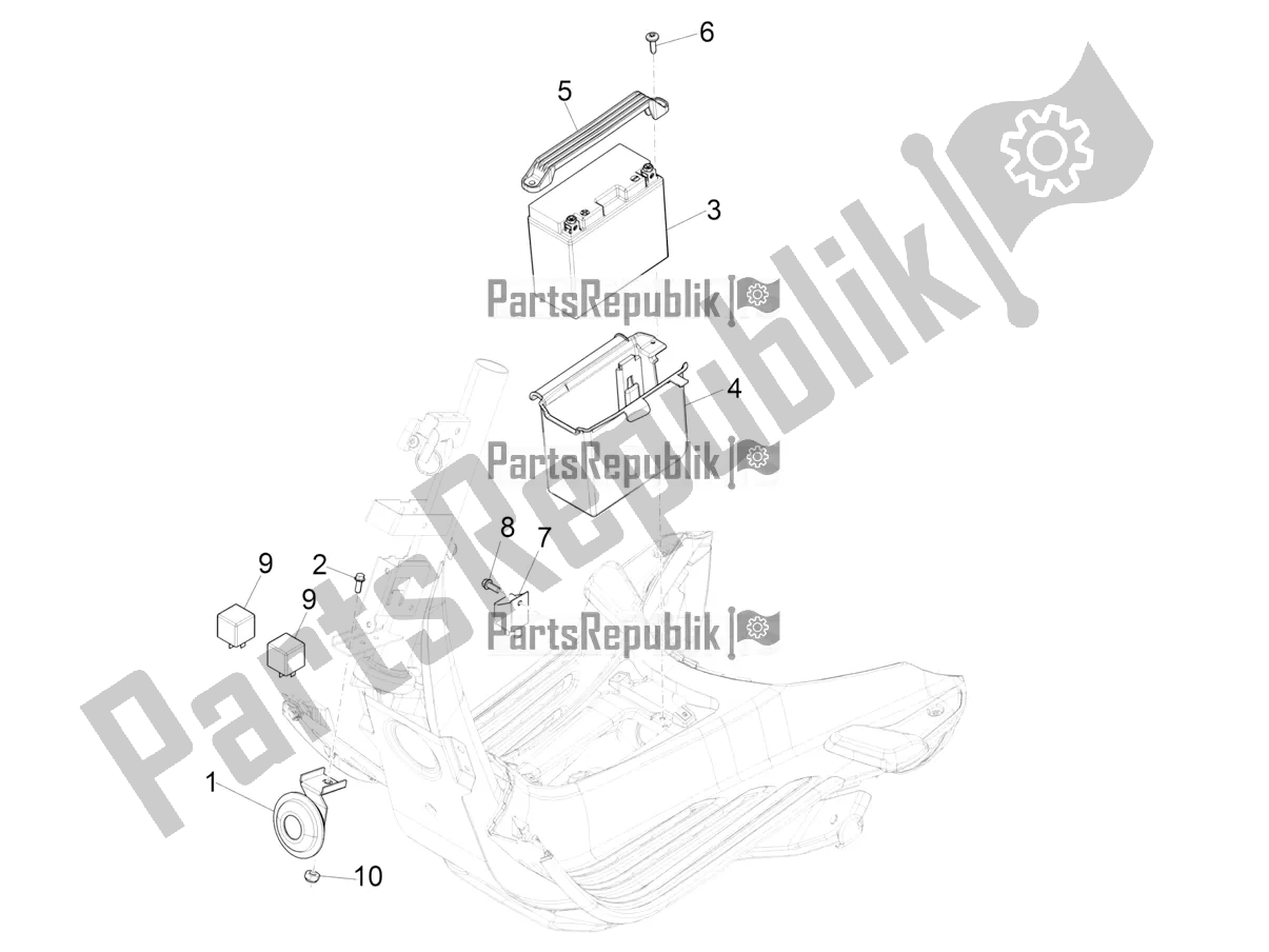 All parts for the Remote Control Switches - Battery - Horn of the Vespa Primavera 125 4T 3V Iget Apac 2020