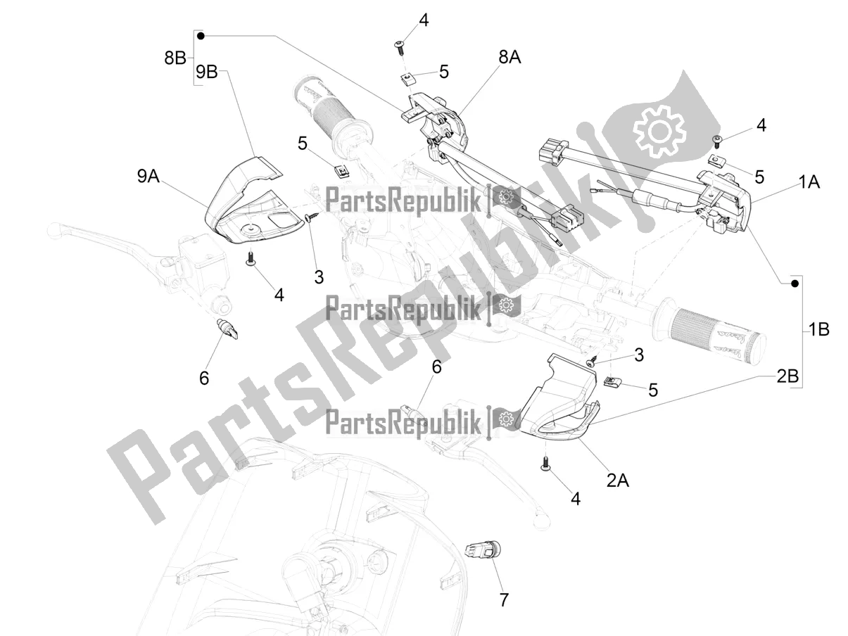 Toutes les pièces pour le Sélecteurs - Interrupteurs - Boutons du Vespa Primavera 125 4T 3V Iget Apac 2020