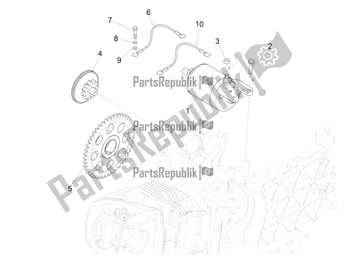 All parts for the Stater - Electric Starter of the Vespa Primavera 125 4T 3V Iget Apac 2020