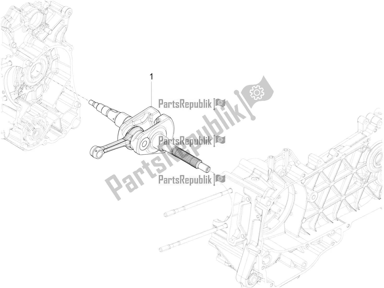 Alle onderdelen voor de Krukas van de Vespa Primavera 125 4T 3V Iget Apac 2021