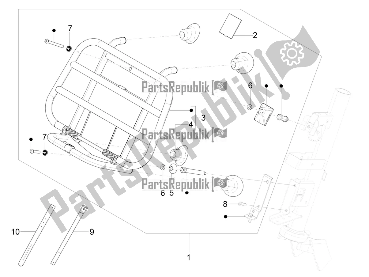 Todas las partes para Portaequipajes Delantero de Vespa Primavera 125 4T 3V Iget Apac 2021