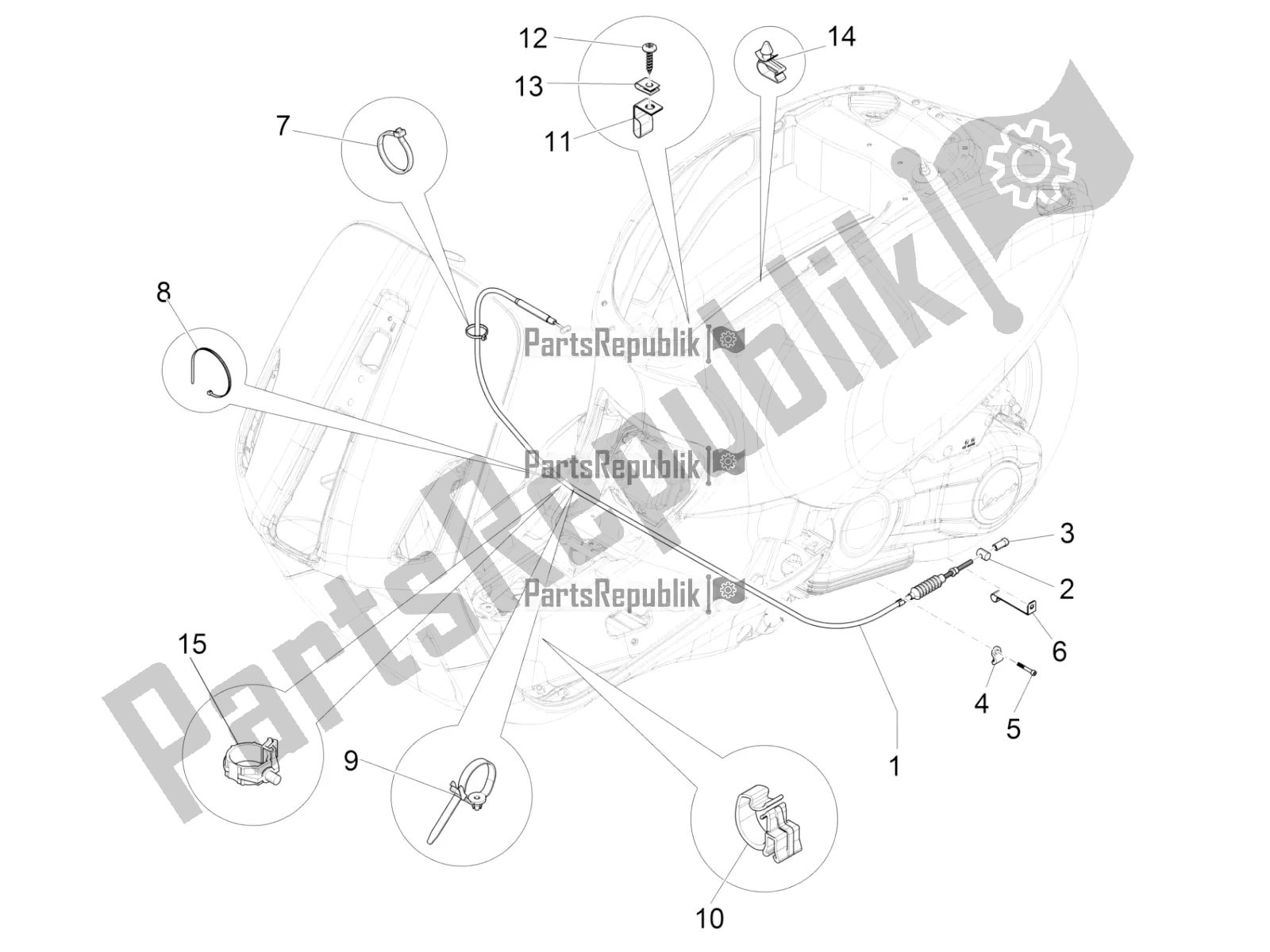 Todas as partes de Transmissões do Vespa Primavera 125 4T 3V Iget Apac 2021