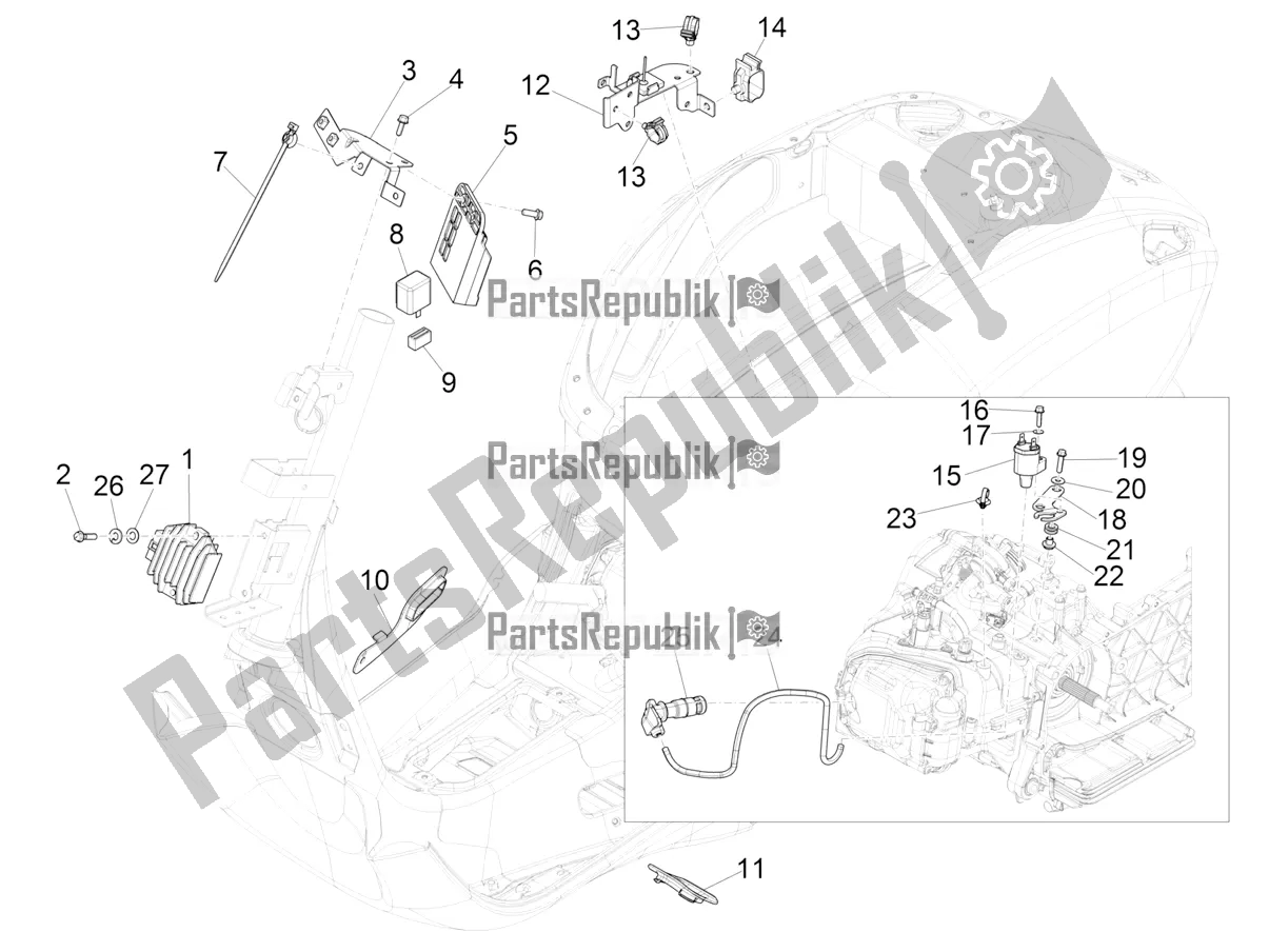 All parts for the Voltage Regulators - Electronic Control Units (ecu) - H. T. Coil of the Vespa Primavera 125 4T 3V Iget Apac 2021