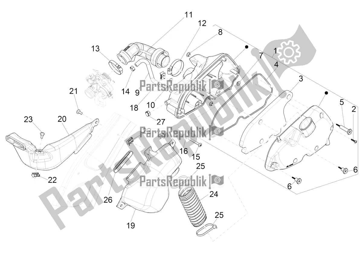 Tutte le parti per il Filtro Dell'aria del Vespa Primavera 125 4T 3V Iget Apac 2022