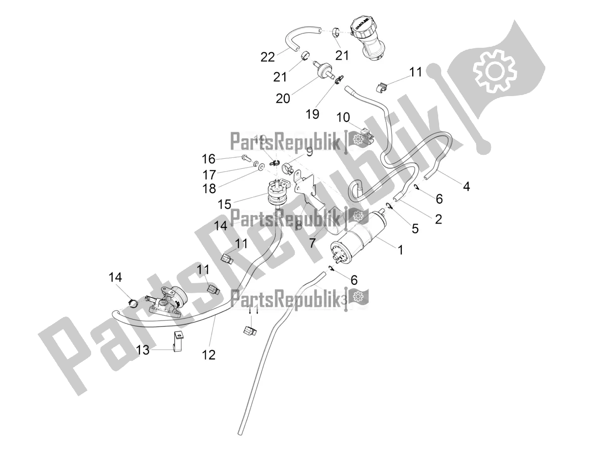 Toutes les pièces pour le Système Anti-percolation du Vespa Primavera 125 4T 3V Iget Apac 2022