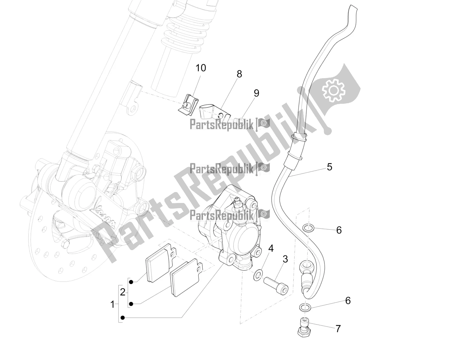 Toutes les pièces pour le Tuyaux De Freins - étriers du Vespa Primavera 125 4T 3V Iget Apac 2022