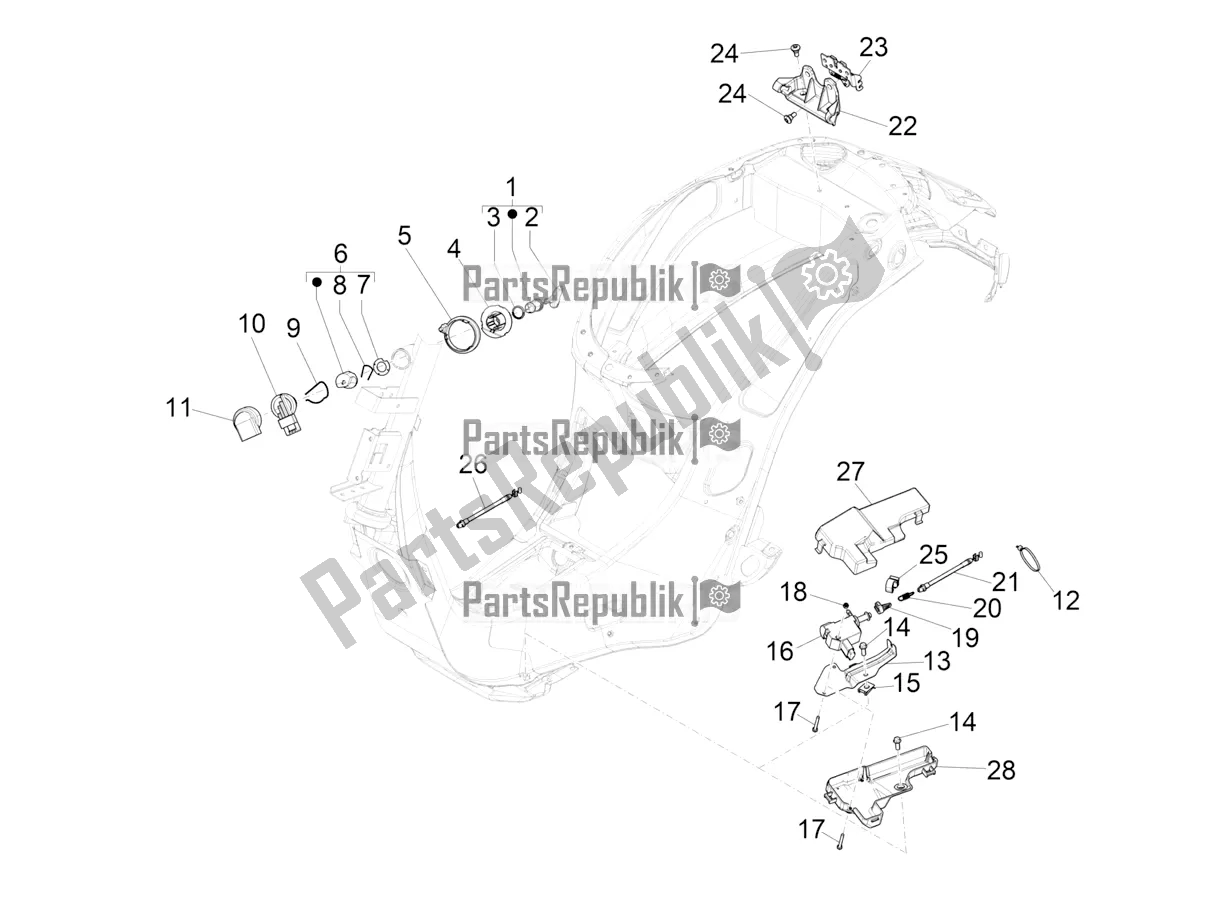 Tutte le parti per il Serrature del Vespa Primavera 125 4T 3V Iget Apac 2022