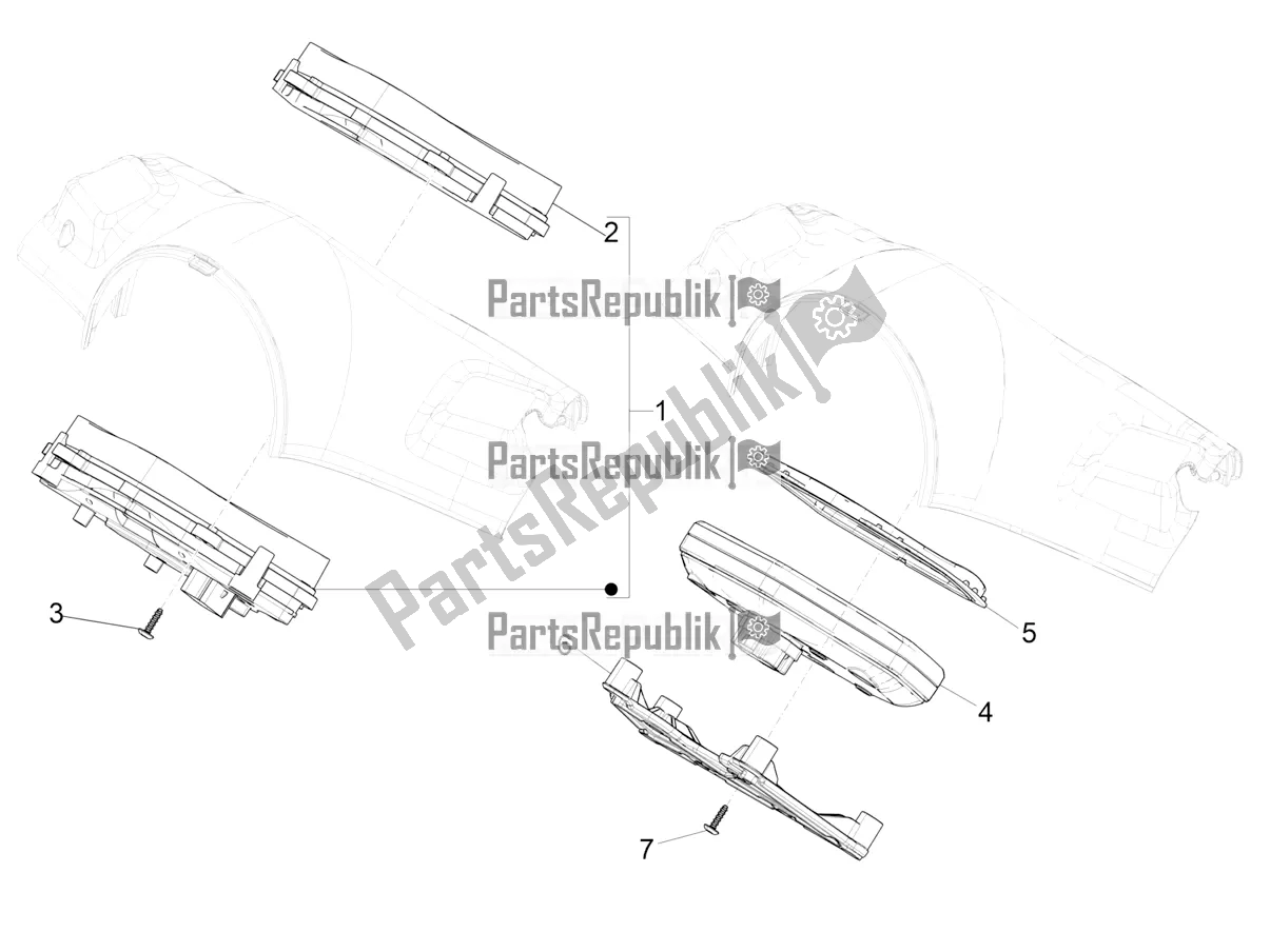 Todas las partes para Combinación De Medidor - Cruscotto de Vespa Primavera 125 4T 3V Iget Apac 2022