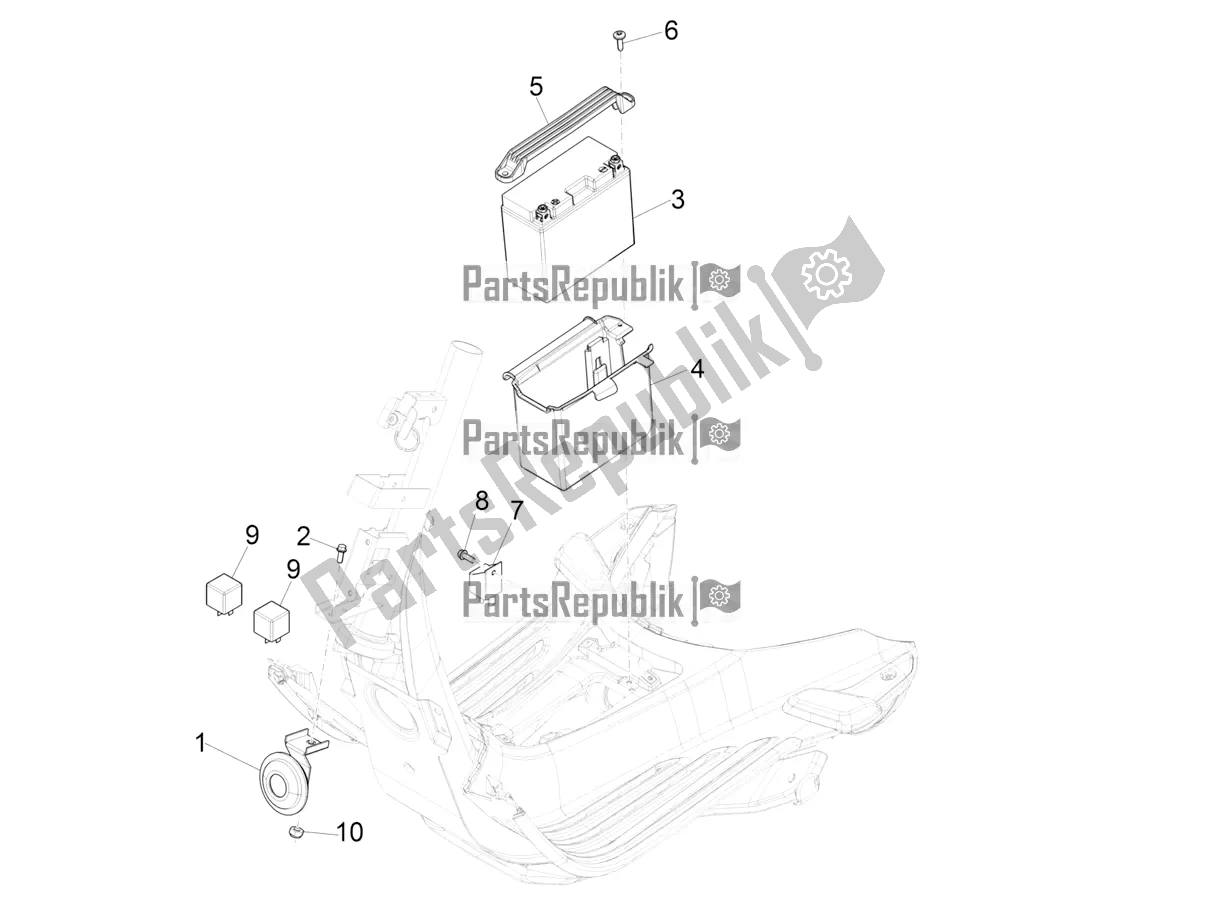 Tutte le parti per il Interruttori Del Telecomando - Batteria - Avvisatore Acustico del Vespa Primavera 125 4T 3V Iget Apac 2022
