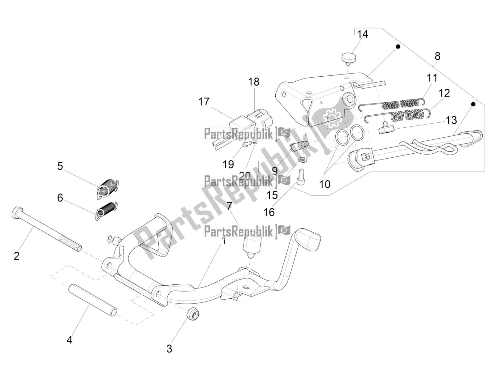 Toutes les pièces pour le Des Stands du Vespa Primavera 125 4T 3V Iget Apac 2022