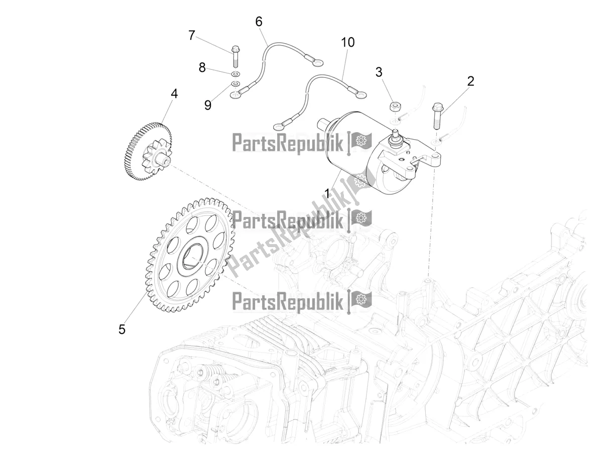 All parts for the Stater - Electric Starter of the Vespa Primavera 125 4T 3V Iget Apac 2022