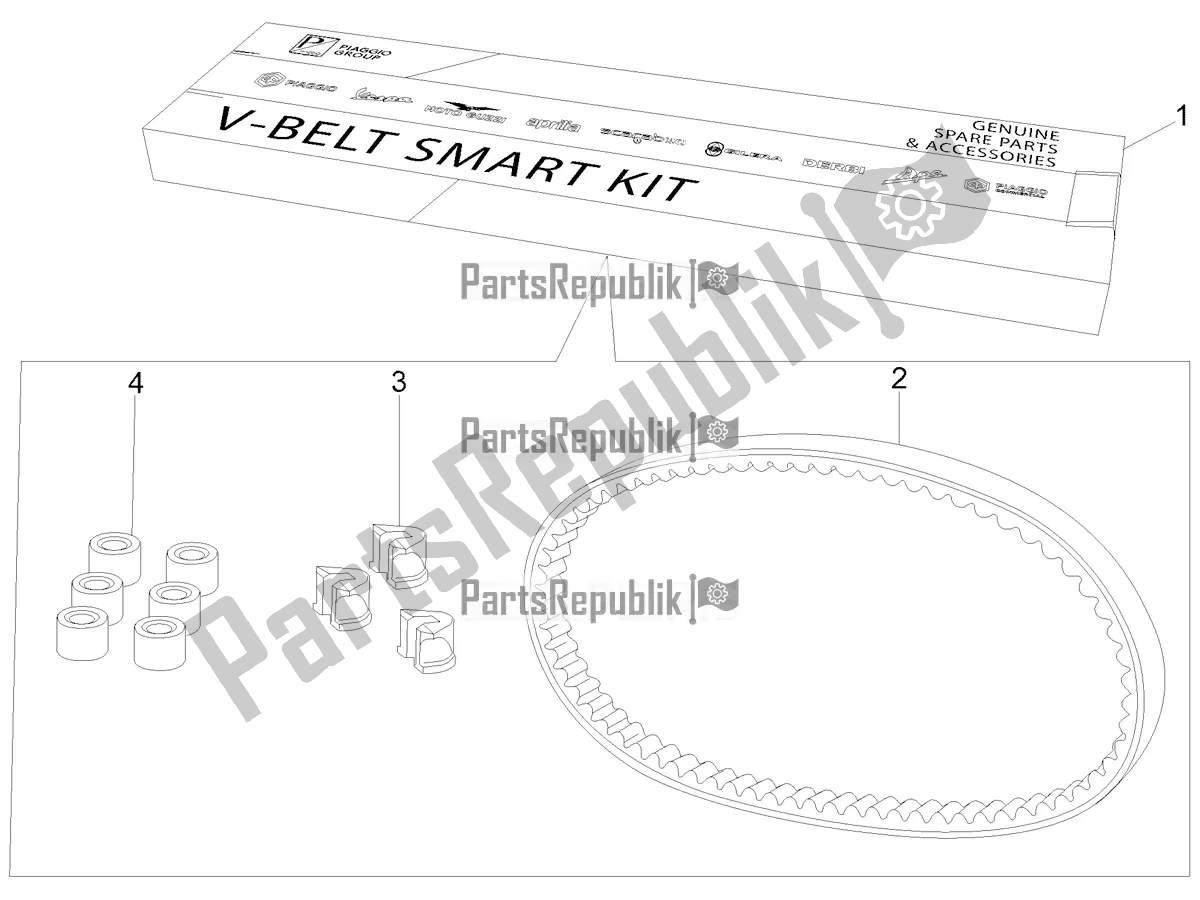 Tutte le parti per il Transmission Kit del Vespa Primavera 125 4T 3V Iget Apac 2022