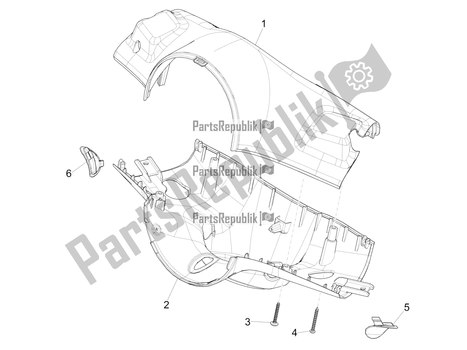 Toutes les pièces pour le Couvertures De Guidon du Vespa Primavera 125 IE 2016