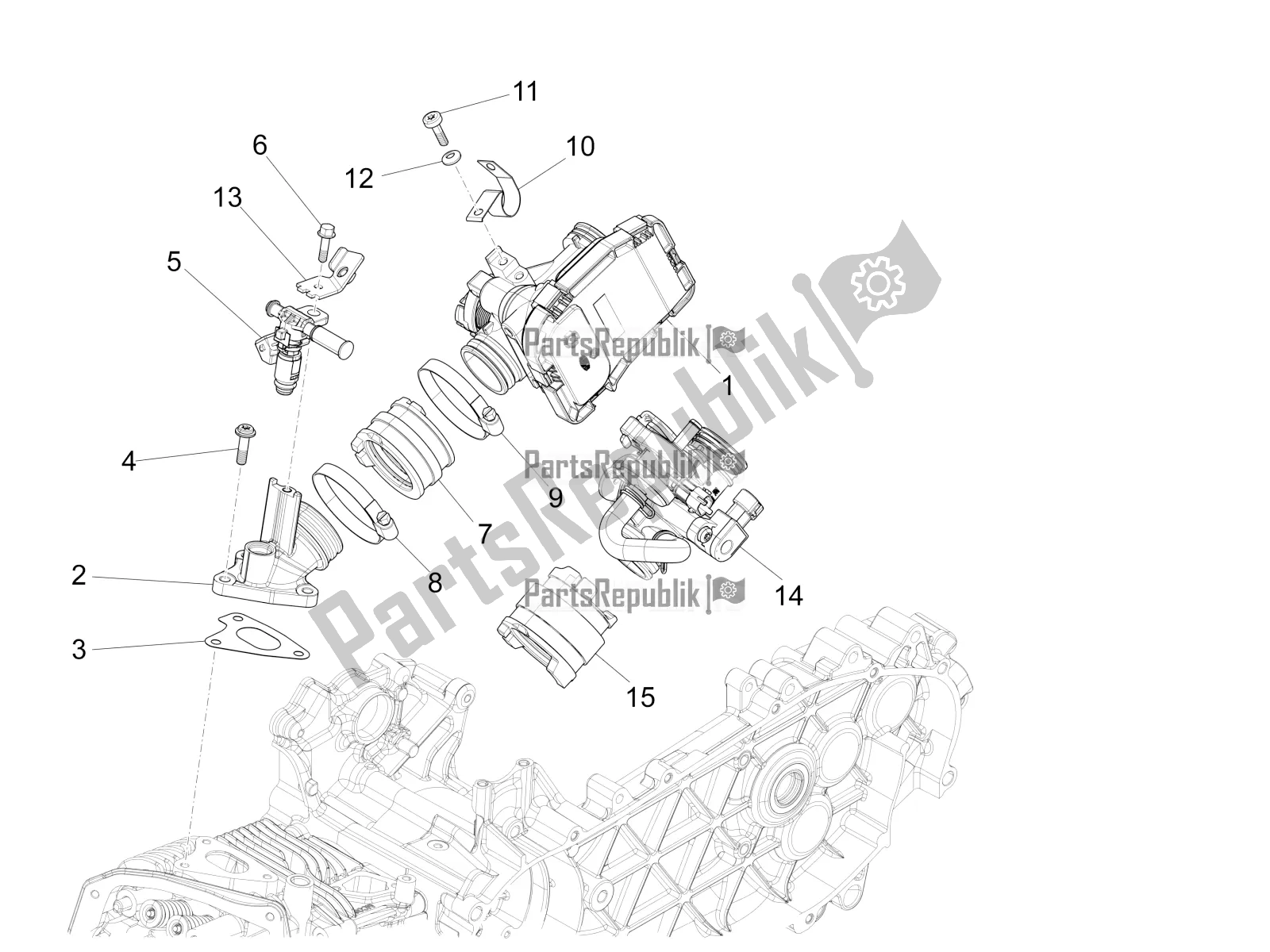 Toutes les pièces pour le Throttle Body - Injector - Induction Joint du Vespa Primavera 125 IE 2016