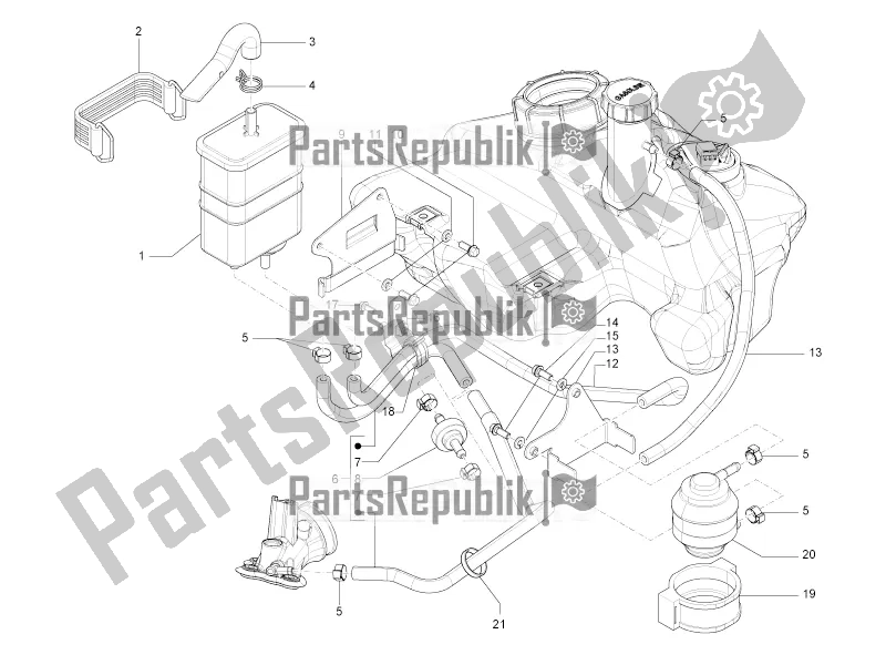 Toutes les pièces pour le Système Anti-percolation du Vespa Primavera 125 IE 2017