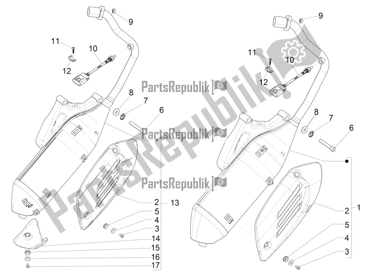 Todas las partes para Silenciador de Vespa Primavera 125 IE 2017