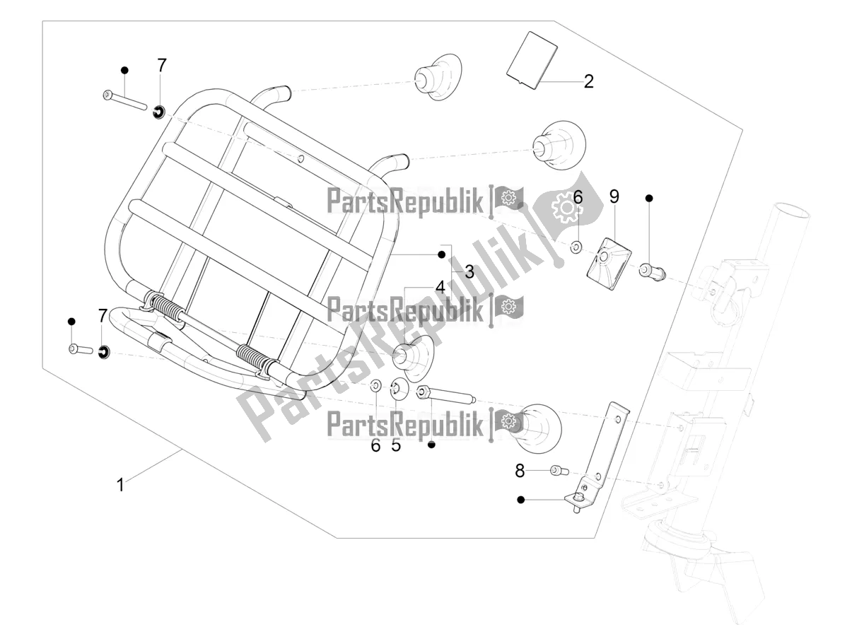 Todas las partes para Portaequipajes Delantero de Vespa Primavera 125 Iget 2016