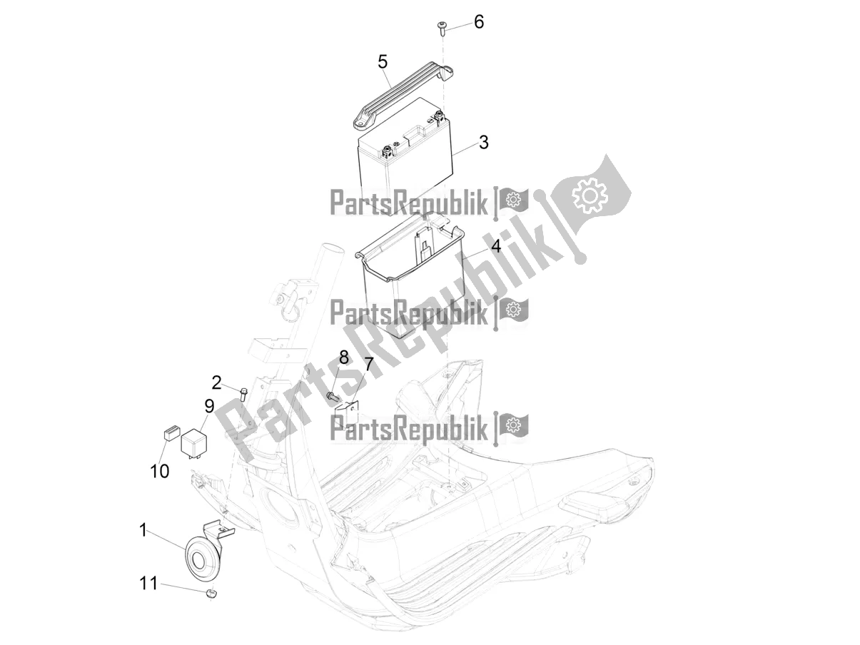 Todas las partes para Interruptores De Control Remoto - Batería - Bocina de Vespa Primavera 125 Iget 2016