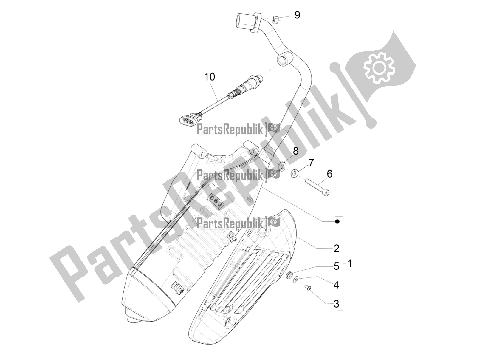 Toutes les pièces pour le Silencieux du Vespa Primavera 125 Iget 2016