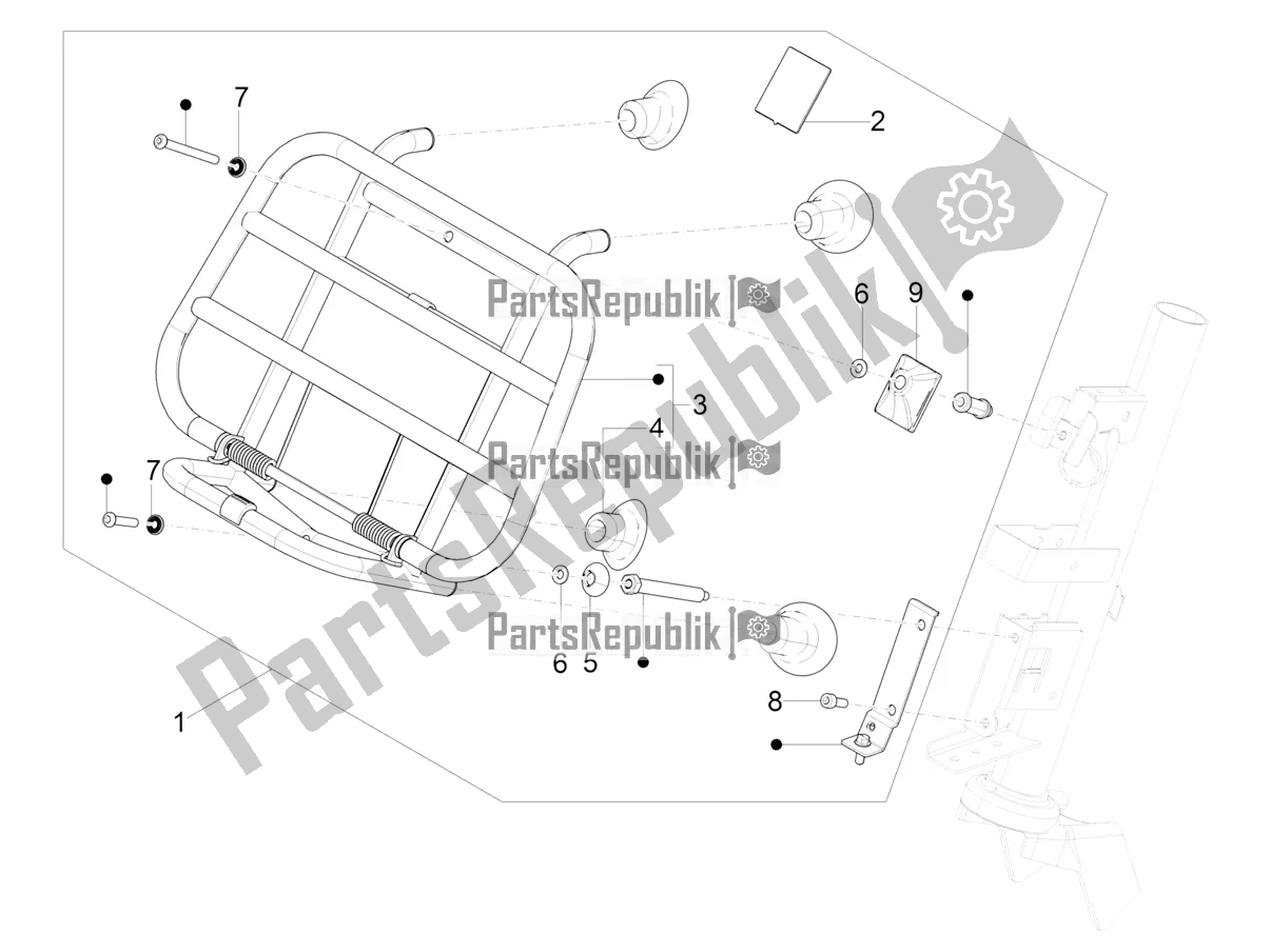 All parts for the Front Luggage Rack of the Vespa Primavera 125 Iget 2017
