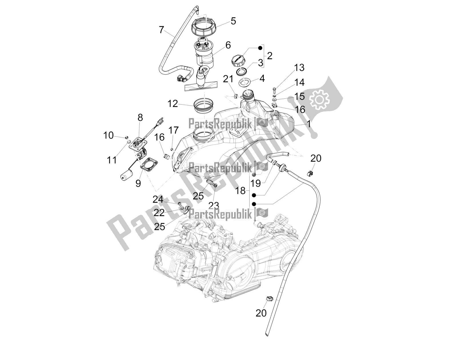 Wszystkie części do Zbiornik Paliwa Vespa Primavera 125 Iget 2017