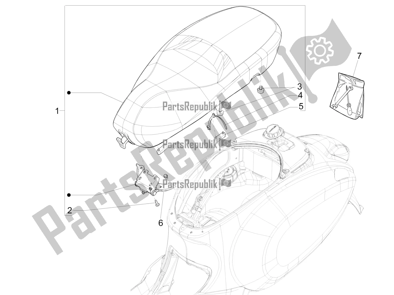 Toutes les pièces pour le Selle / Sièges du Vespa Primavera 125 Iget 2017